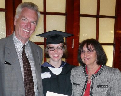 Alex, Writing Major, with her proud parents