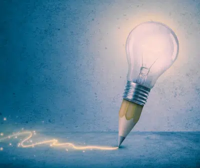 pencil shown as a lightbulb base